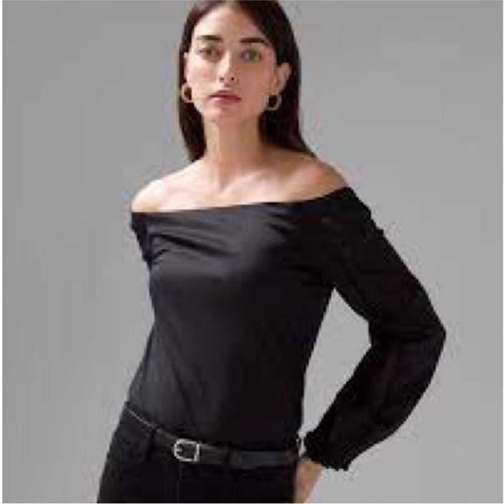 White House Black Market - Chic Off-Shoulder Black Top
